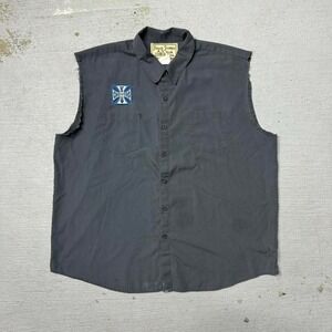 Jesse James Workwear West Coast Choppers Mechanic Cutoff Shirt Size XXL‎